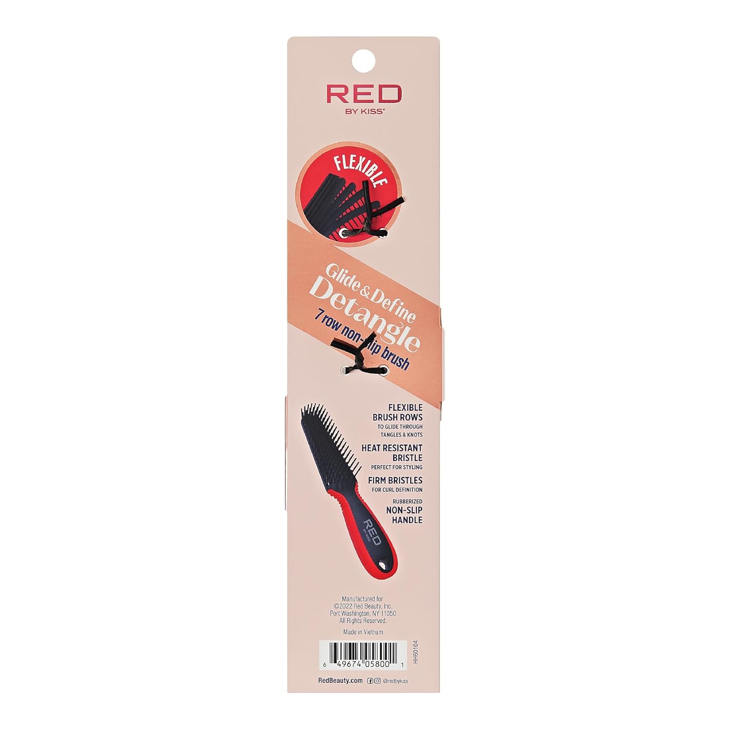 RED BY KISS GLIDE & DEFINE DETANGLE BRUSH BLACK & RED