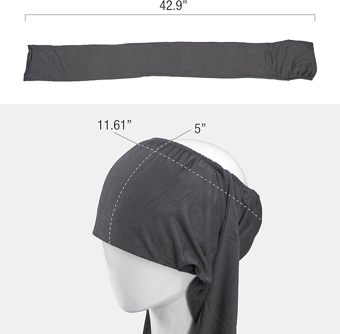 SATIN LINED INFINITY TURBAN OPEN TOP# BLACK