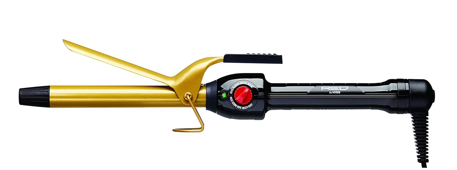 RED BY KISS CERAMIC TOURMALINE CURLING IRON 3/4"