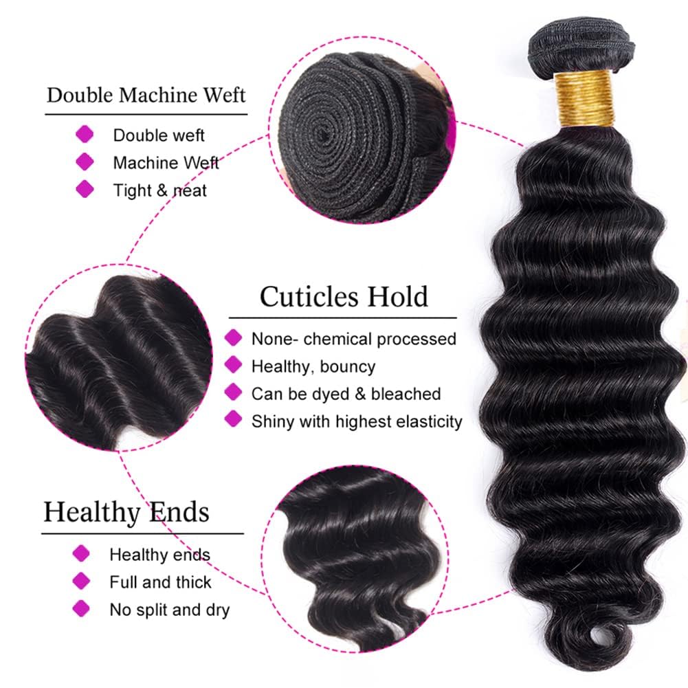 THE BRAZILIAN VIRGIN REMY HUMAN HAIR DEEP 12" #NATURAL