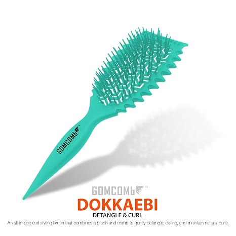 GOMCOMB DOKKAEBI DETANGLE & CURL BRUSH & COMB #TEAL