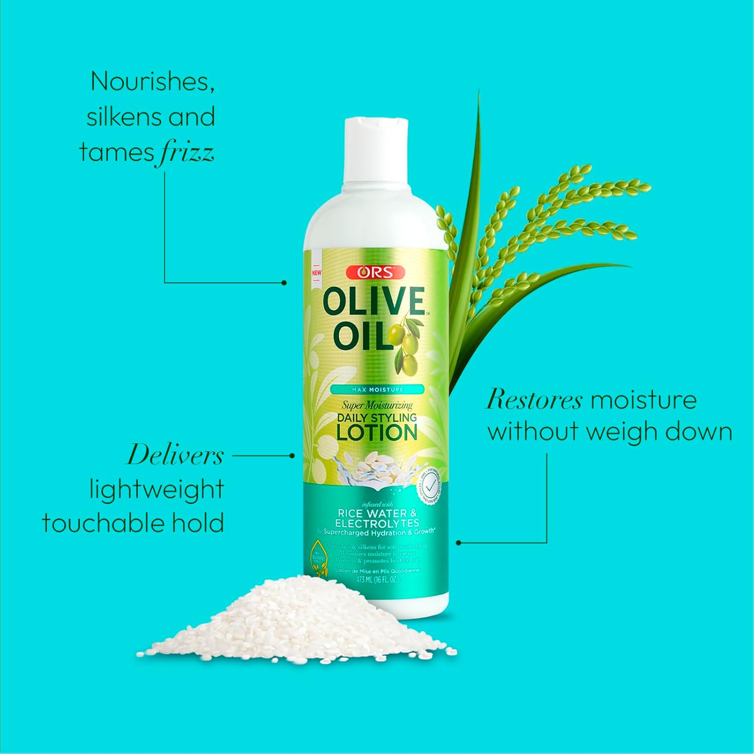 ORS OLIVE OIL RICE WATER & ELECTROLYTES DAILY STYLING LOTION 16oz