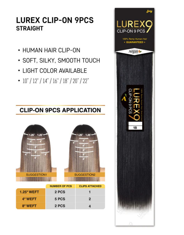 ZURY LUREX CLIP-ON 9PCS 100% REMY HAIR S-BODY 22" #2