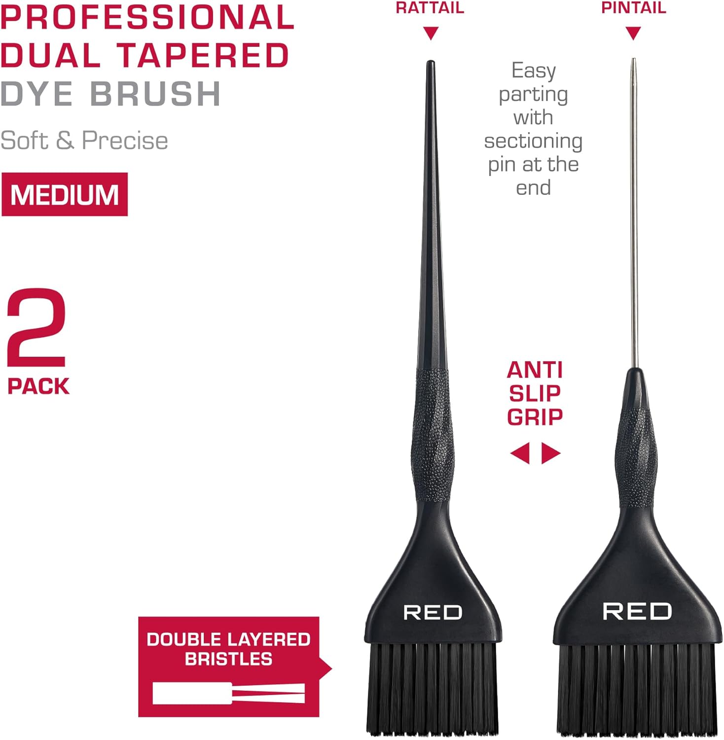 RED BY KISS DUAL TAPERED DYE BRUSH LARGE