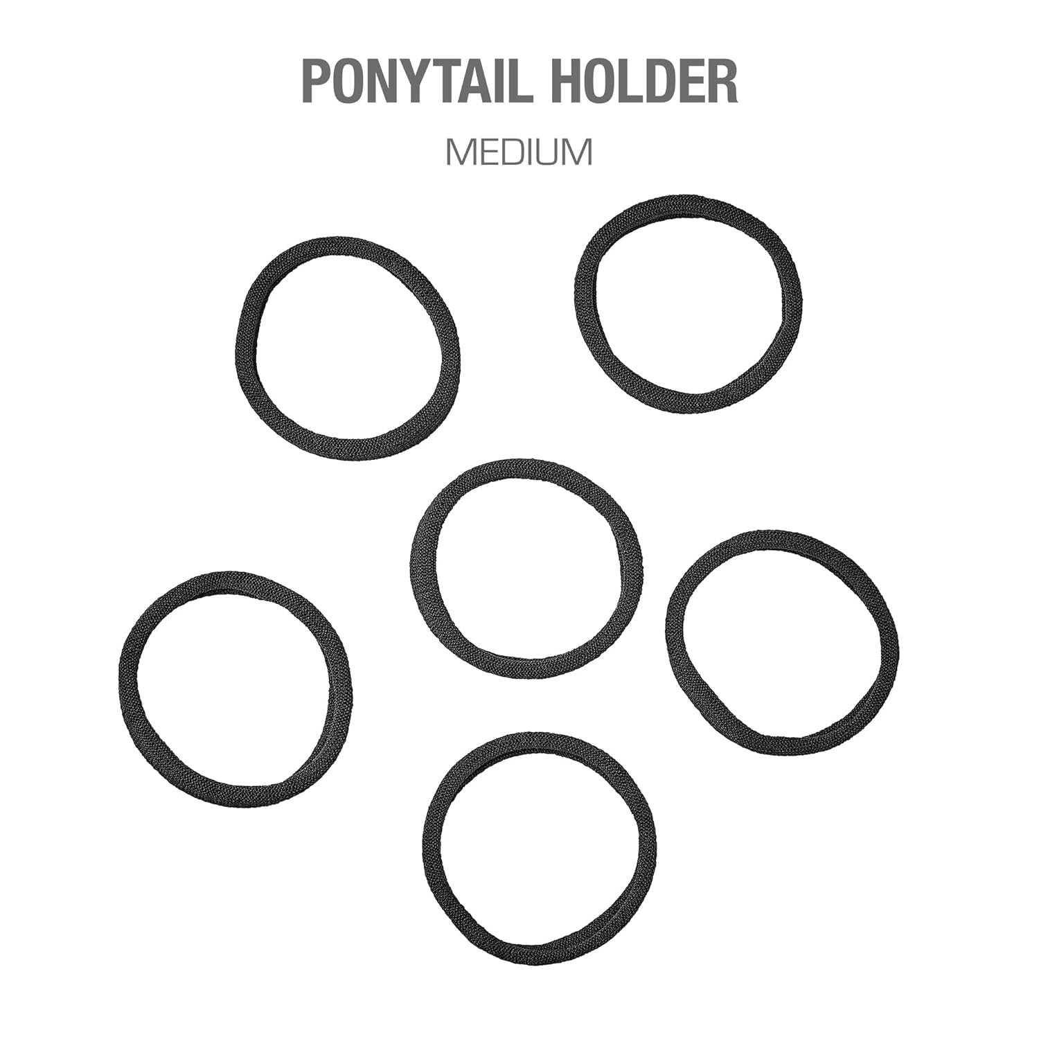 RED BY KISS PONYTAIL HOLDER MEDIUM 6pcs #BLACK