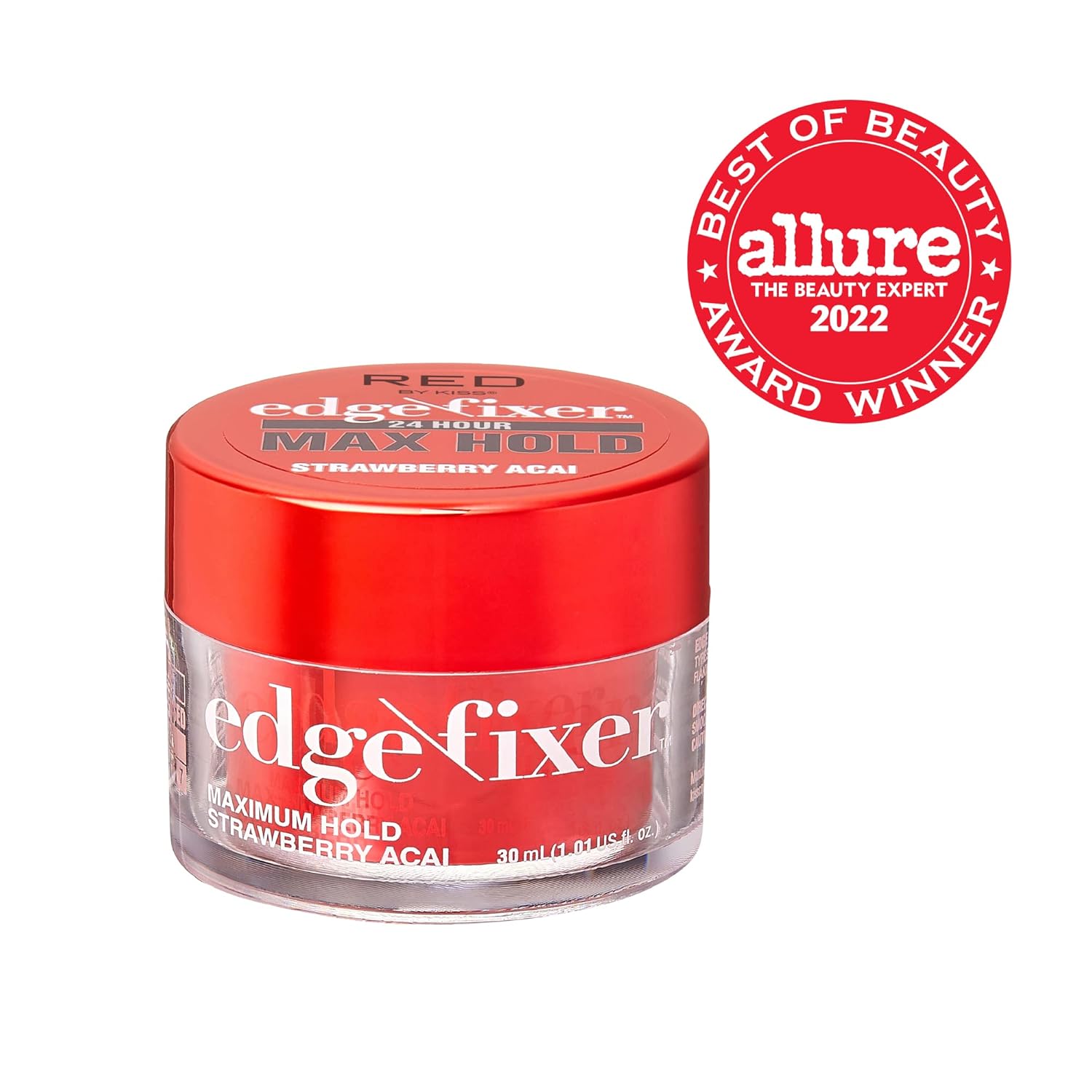 RED BY KISS RED EDGE FIXER 24HR MAX HOLD STRAWBERRY ACAI 30ml
