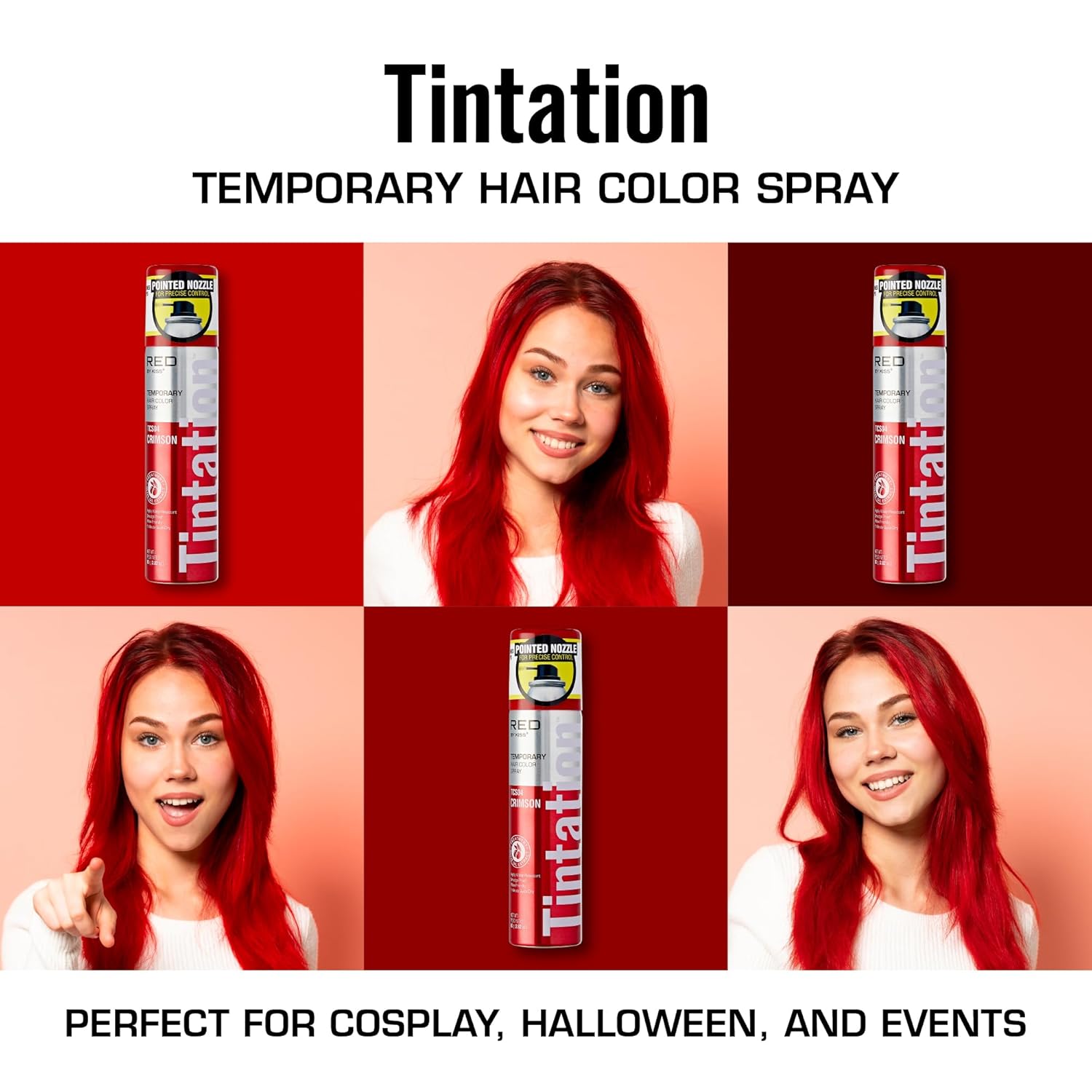 RED BY KISS TINTATION HAIR COLOR SPRAY 2.82oz #CRIMSON