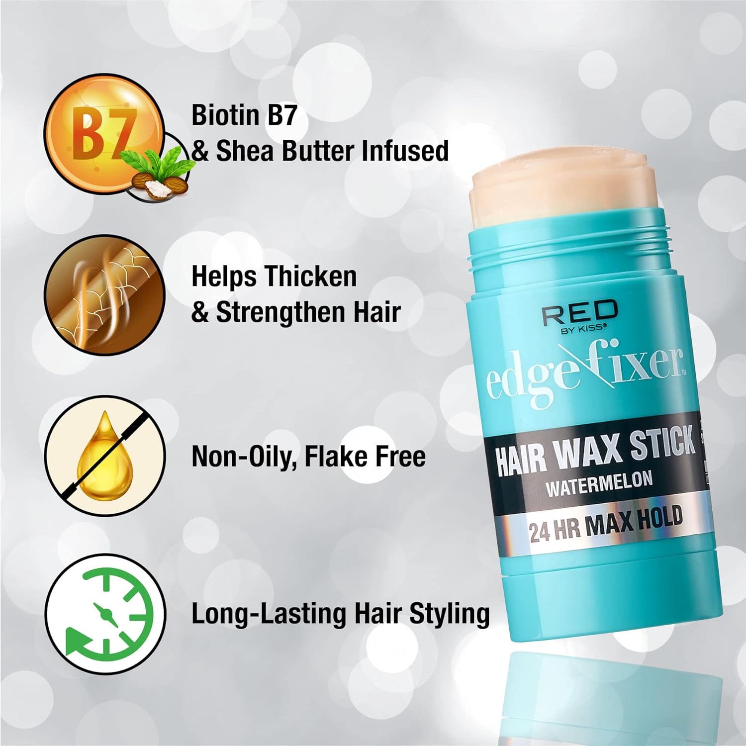 RED BY KISS EDGE\FIXER HAIR WAX STICK 2.47oz #WATERMELON