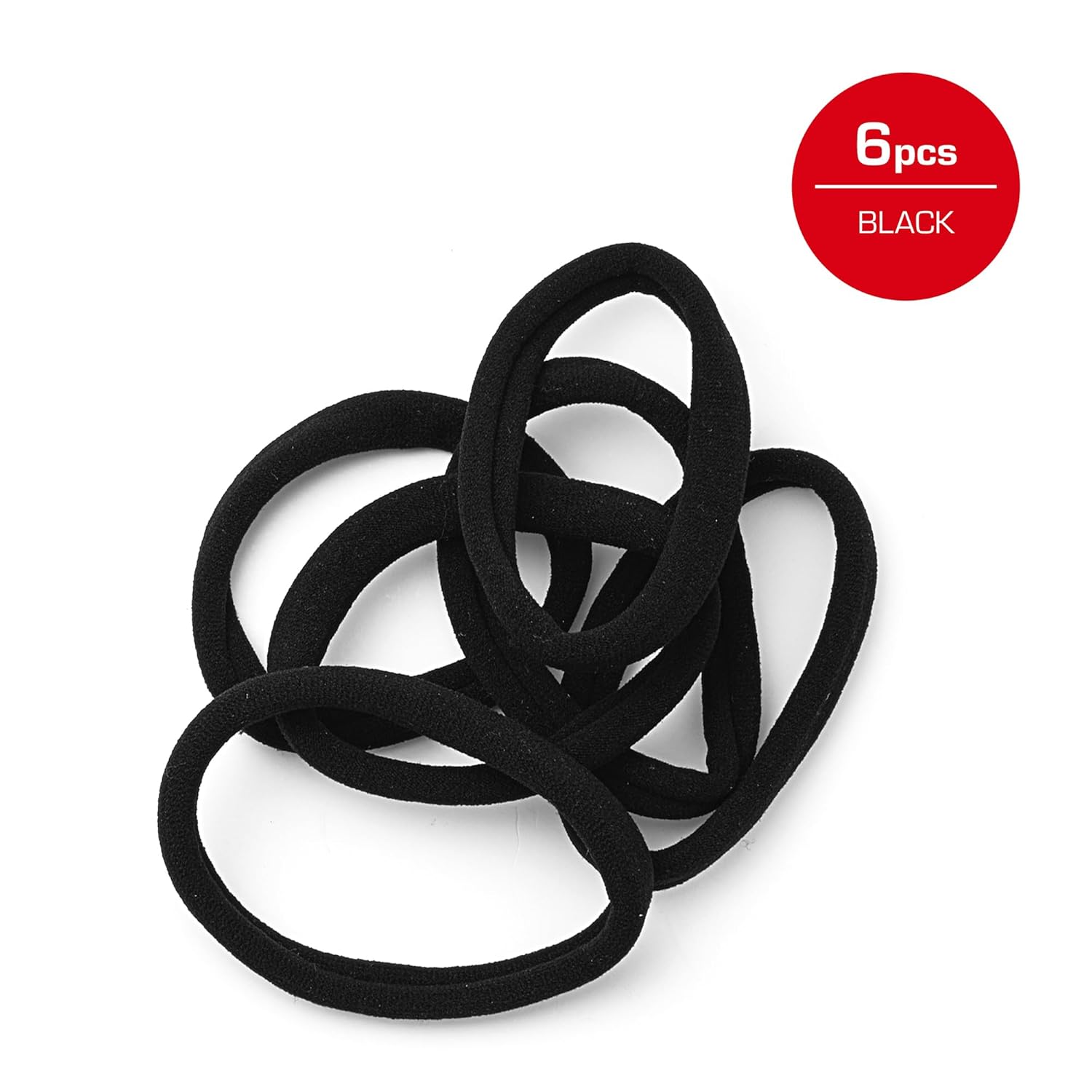 RED BY KISS PONYTAIL HOLDER MEDIUM 6pcs #BLACK