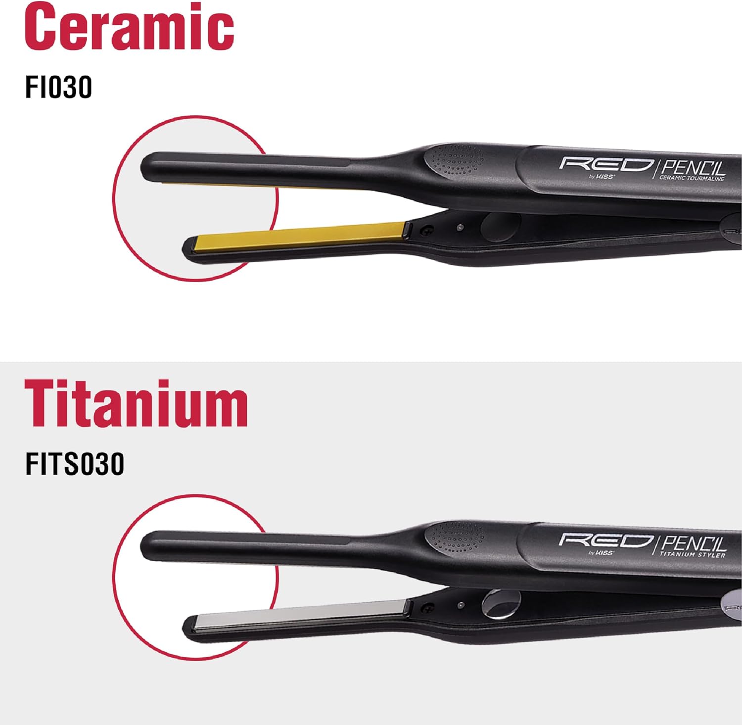 Red By Kiss Ceramic Pencil Flat Iron 3/10"