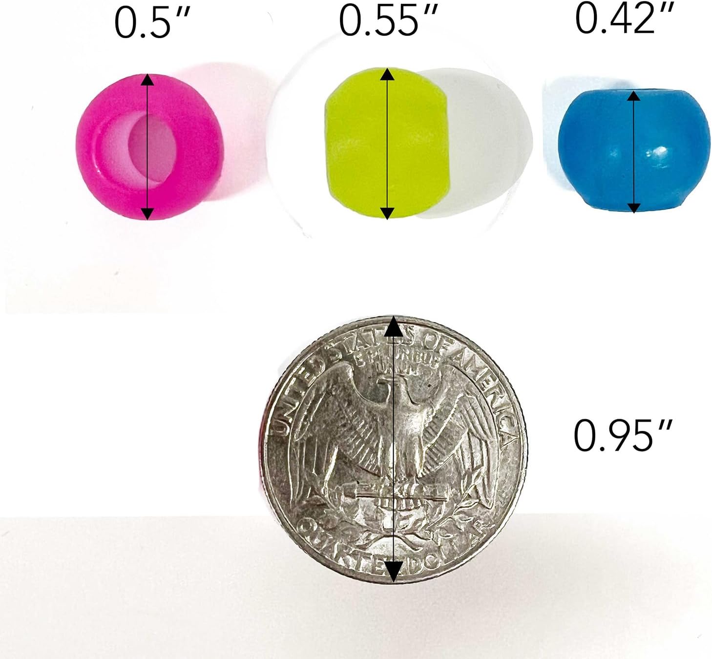 DONNA KIDS JELLYISH HAIR BEADS 14mm #GLOW IN THE DARK