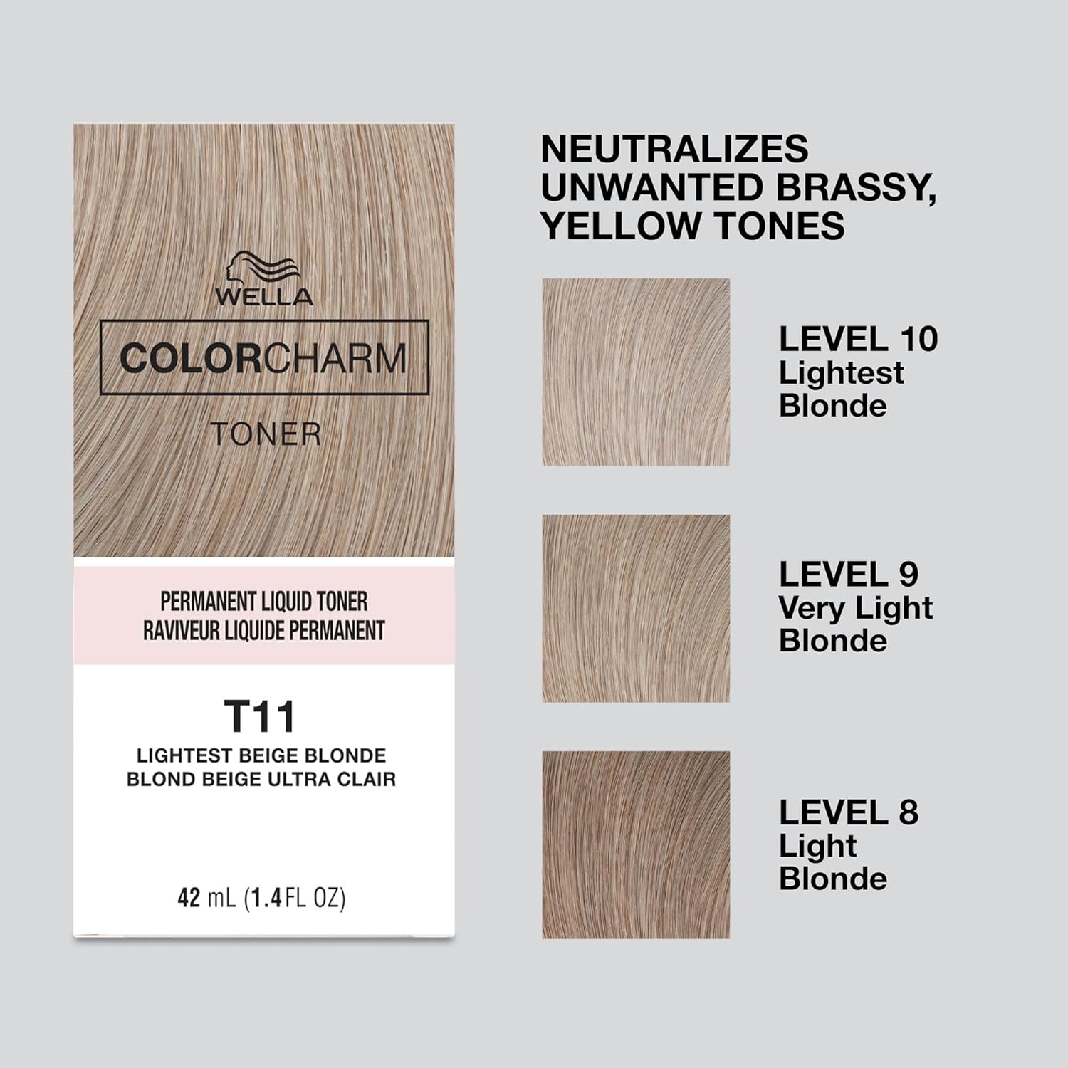 WELLA COLORCHARM TONER T11 LIGHTEST BEIGE BLONDE 1.4oz