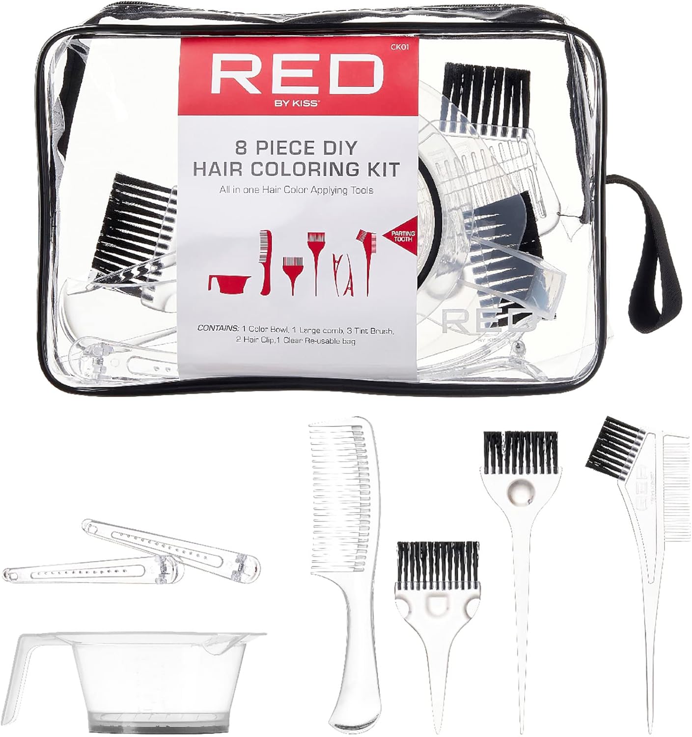RED BY KISS 8 PIECE DIY COLORING KIT
