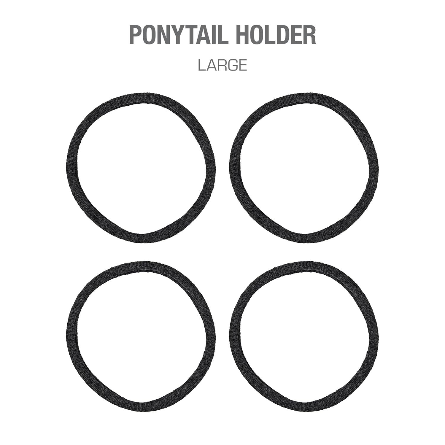 RED BY KISS PONYTAIL HOLDER LARGE 4pcs #BLACK