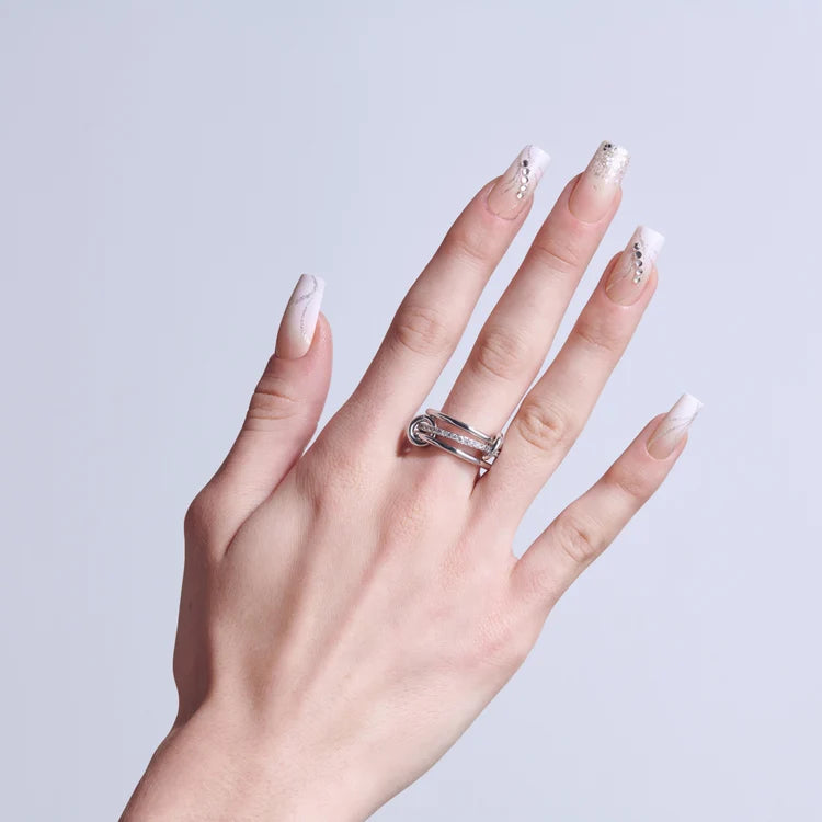 KISS PRESS-ON 3D & JEWELED NAILS GLAM 32ct LONG #WRAPPED IN BEAUTY