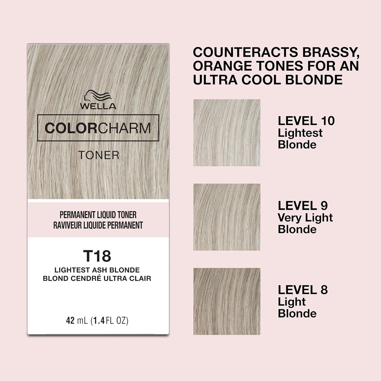 WELLA COLORCHARM TONER T18 LIGHTEST ASH BLONDE 1.4oz