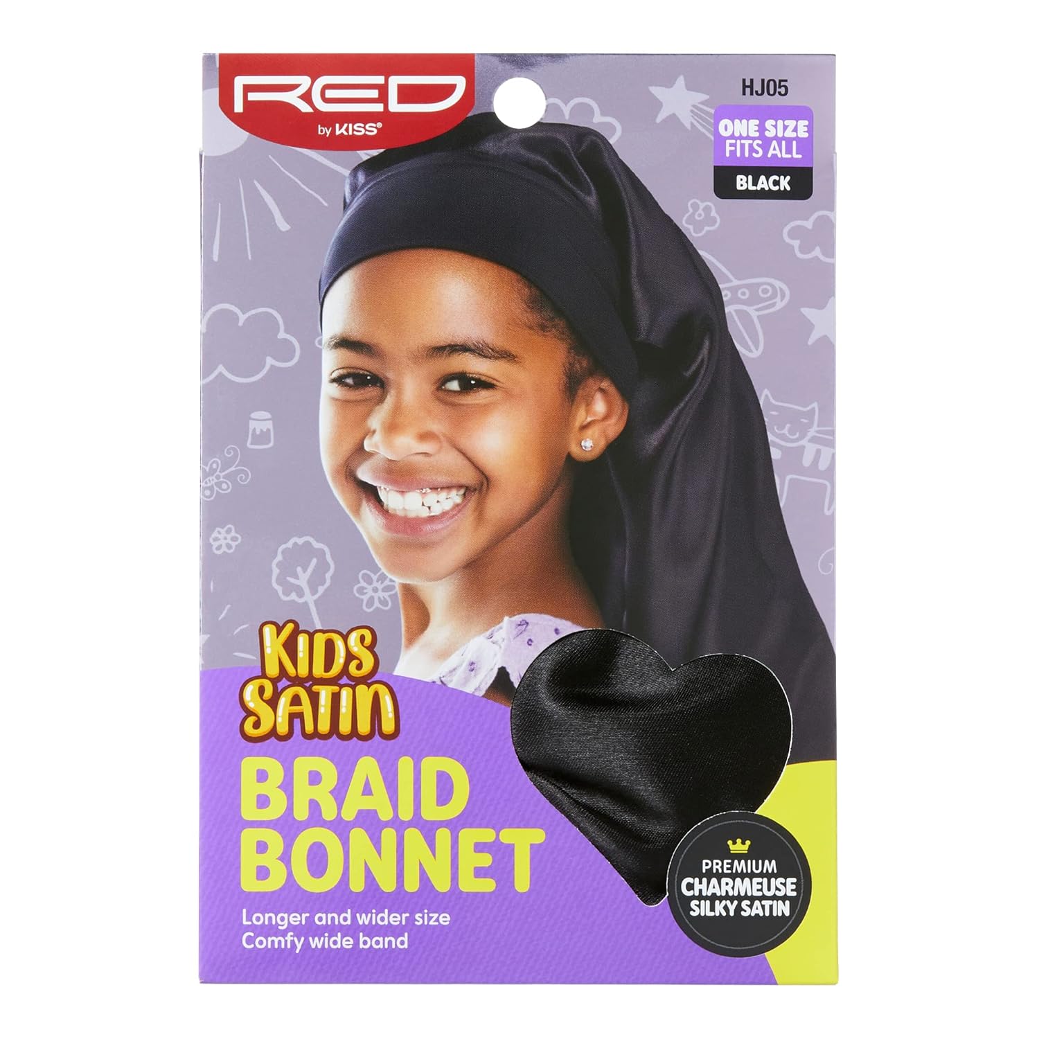 RED BY KISS KIDS SATIN BRAID BONNET