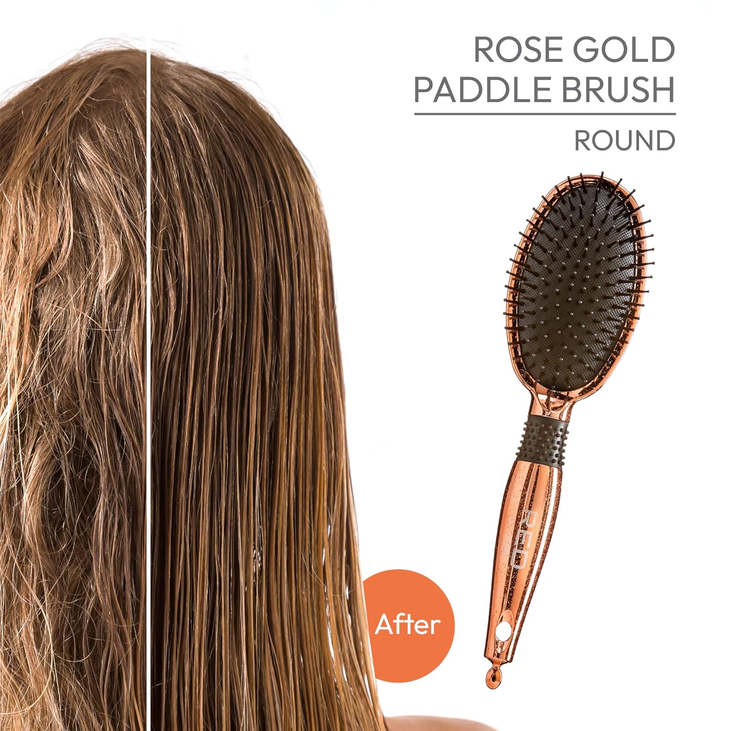 RED BY KISS PADDLE BRUSH ROSE GOLD ROUND