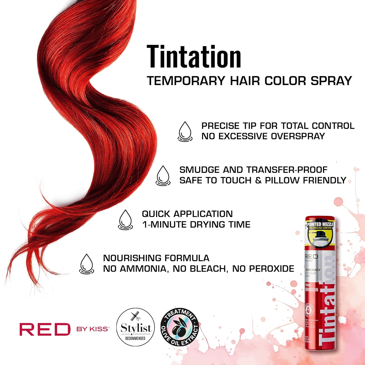 RED BY KISS TINTATION HAIR COLOR SPRAY 2.82oz #CRIMSON