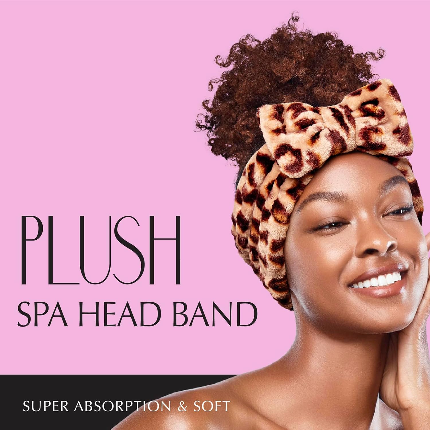 RED BY KISS PLUSH SPA HEAD BAND #LEOPARD