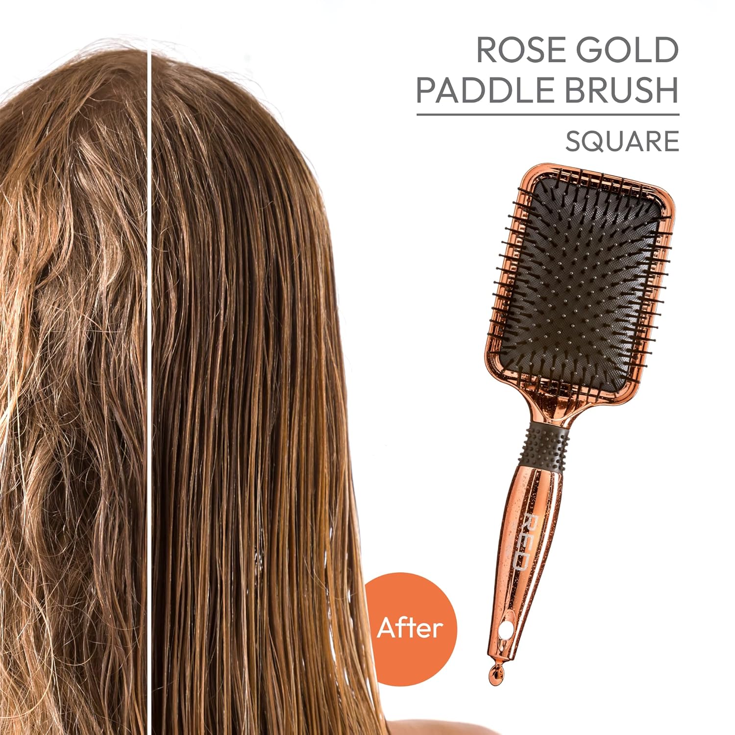 RED BY KISS PADDLE BRUSH ROSE GOLD SQUARE