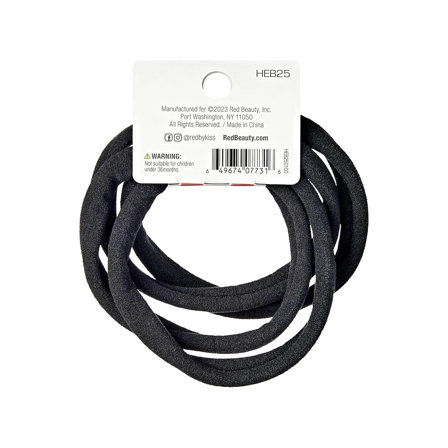 RED BY KISS PONYTAIL HOLDER LARGE 4pcs #BLACK