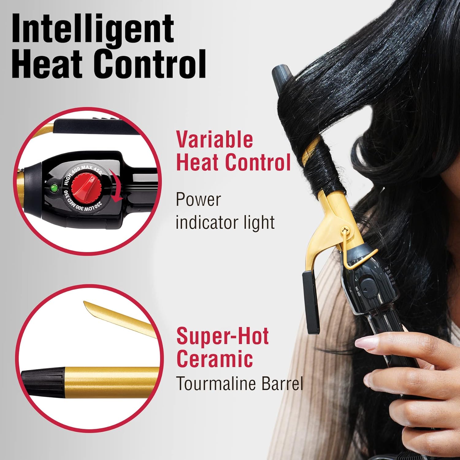 RED BY KISS CERAMIC TOURMALINE CURLING IRON 3/4"