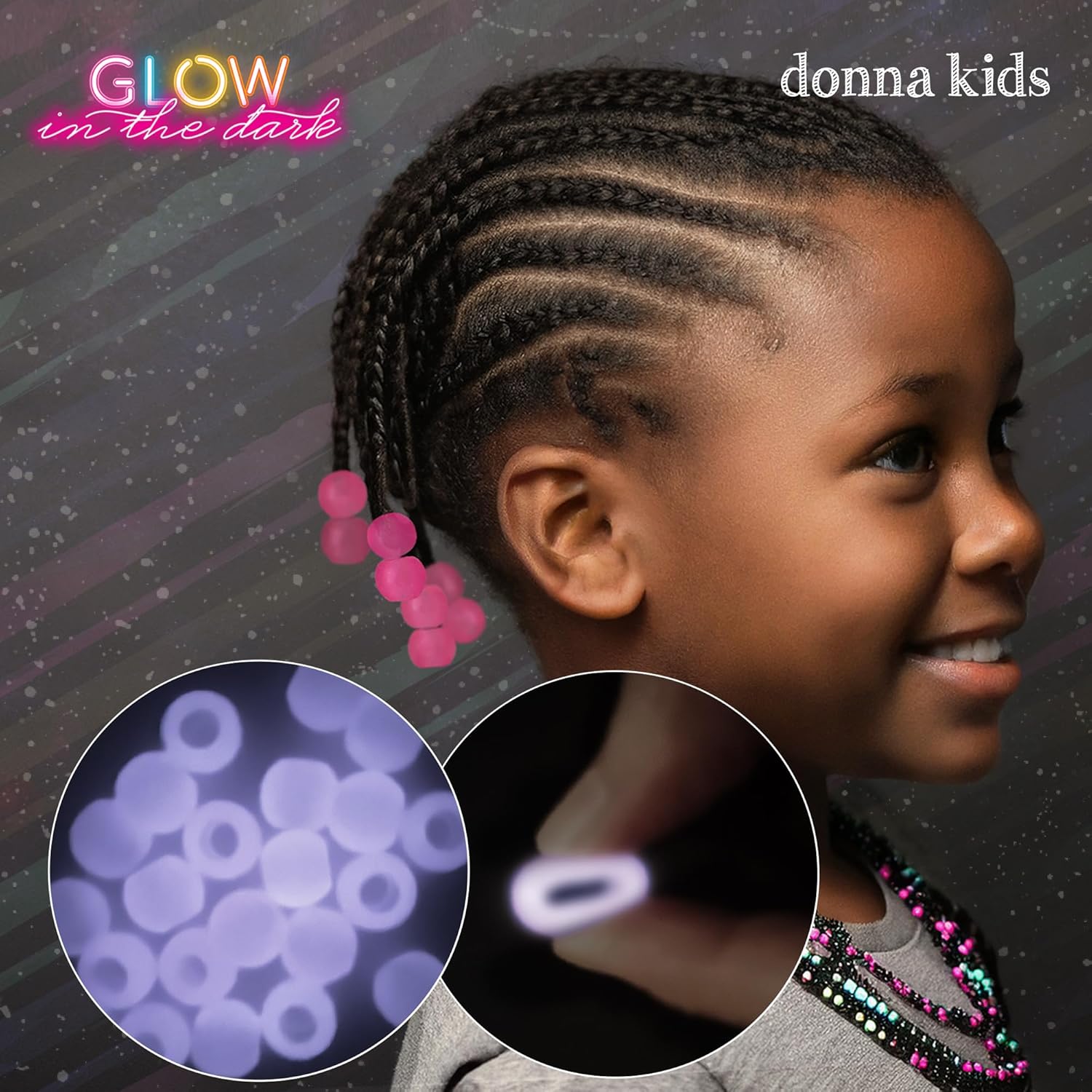 DONNA KIDS JELLYISH HAIR BEADS 14mm #GLOW IN THE DARK