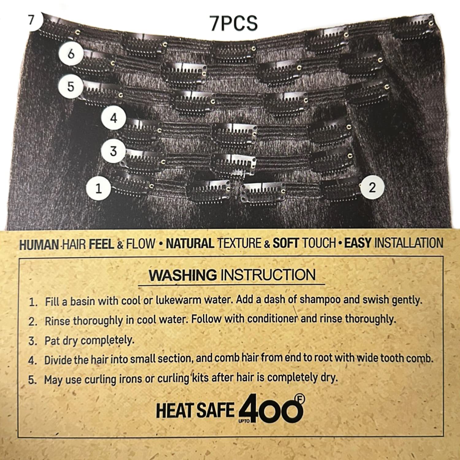 ZURY NATURAL DREAM CLIP ON 7 DEEP WAVE 24" #OREO CARAMEL (27/30/613)