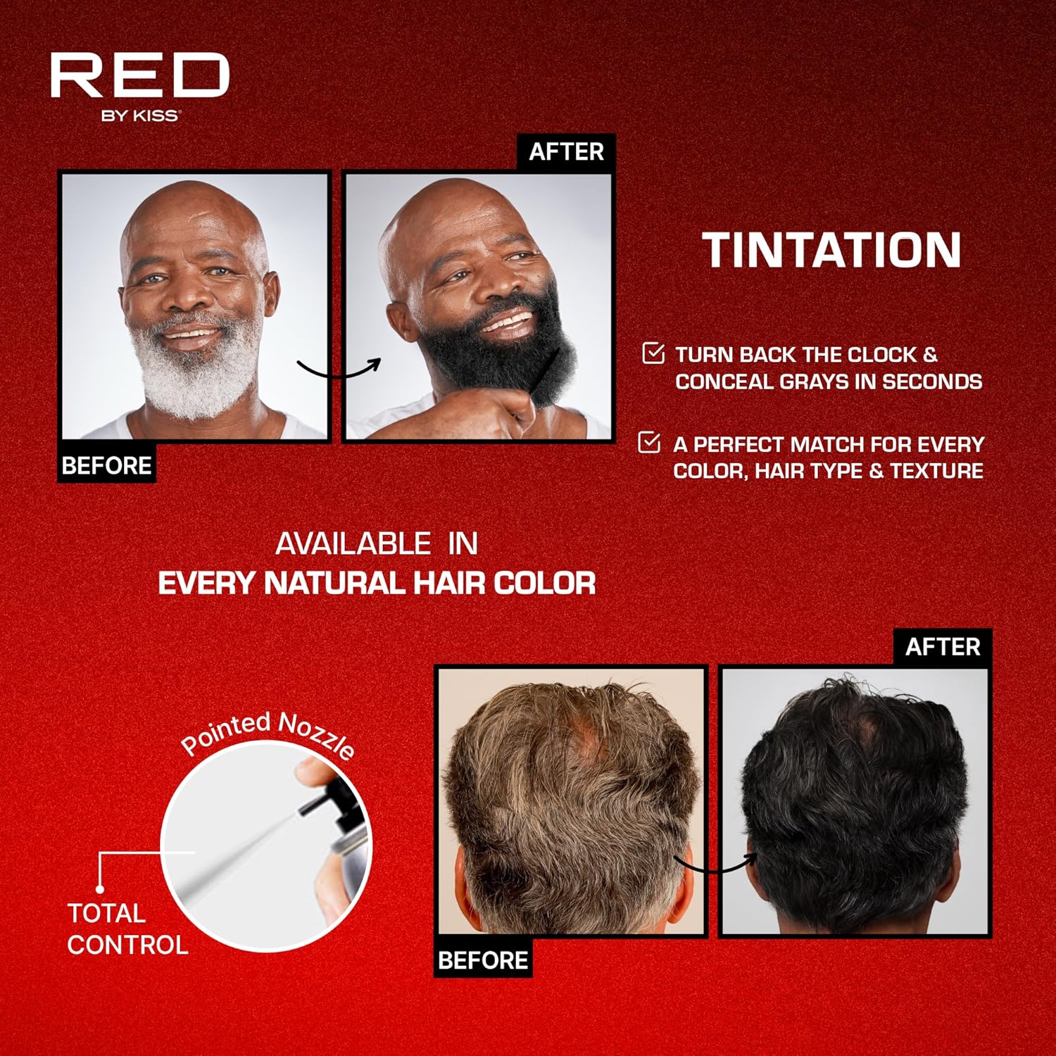 RED BY KISS TINTATION HAIR COLOR SPRAY 2.82oz #DARKEST BROWN