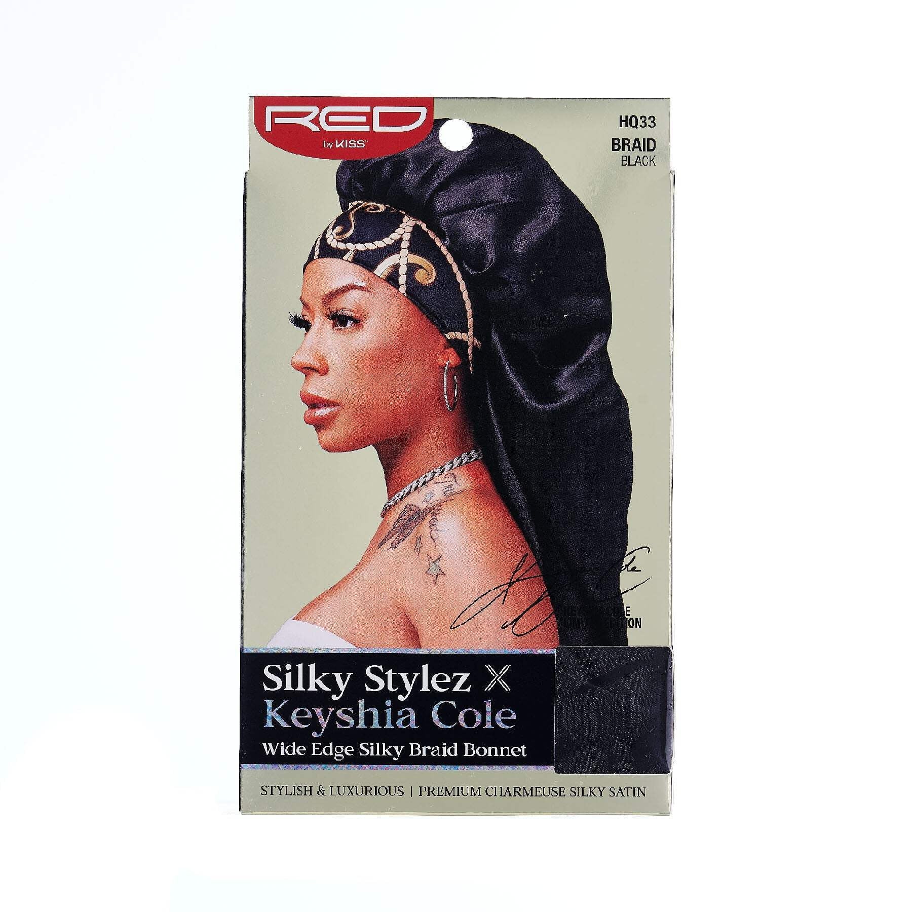 RED BY KISS SILKY STYLEZ BRAID BONNET BLACK