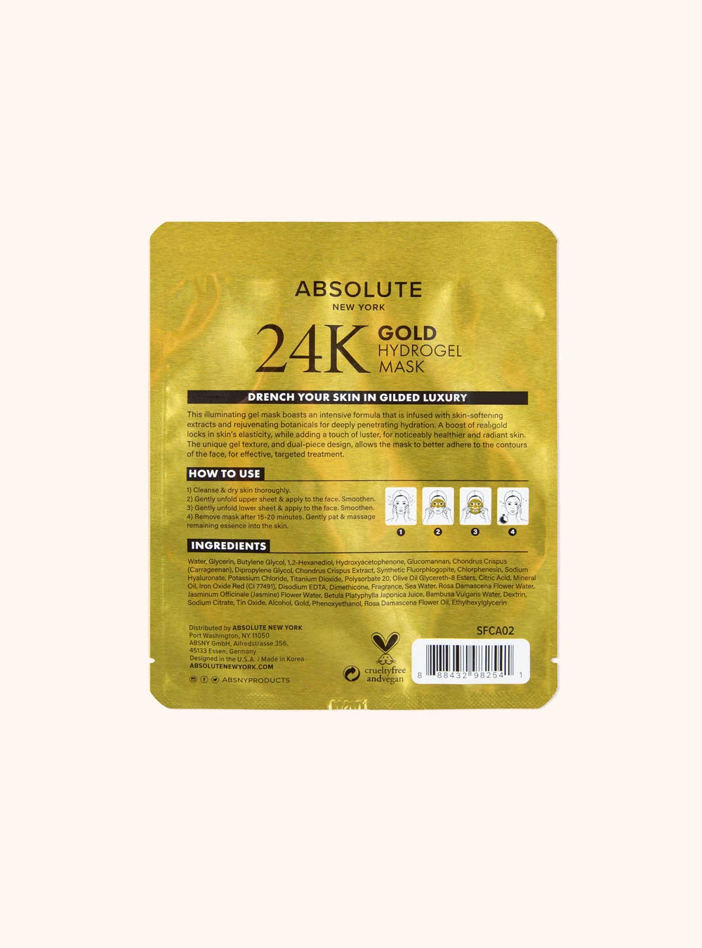 ABSOLUTE 24K GOLD HYDROGEL MASK 1.13OZ