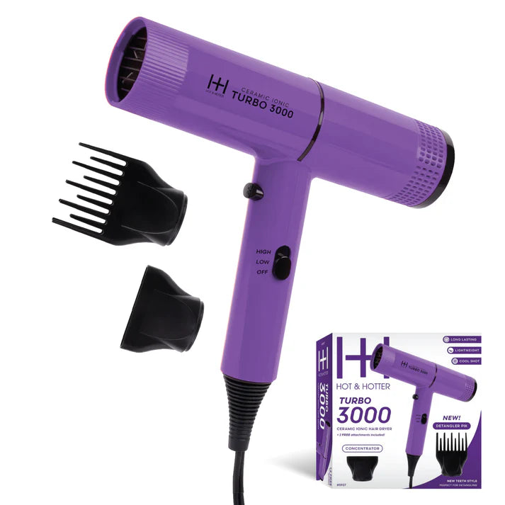 HOT & HOTTER CERAMIC TURBO 3000 DRYER #PURPLE