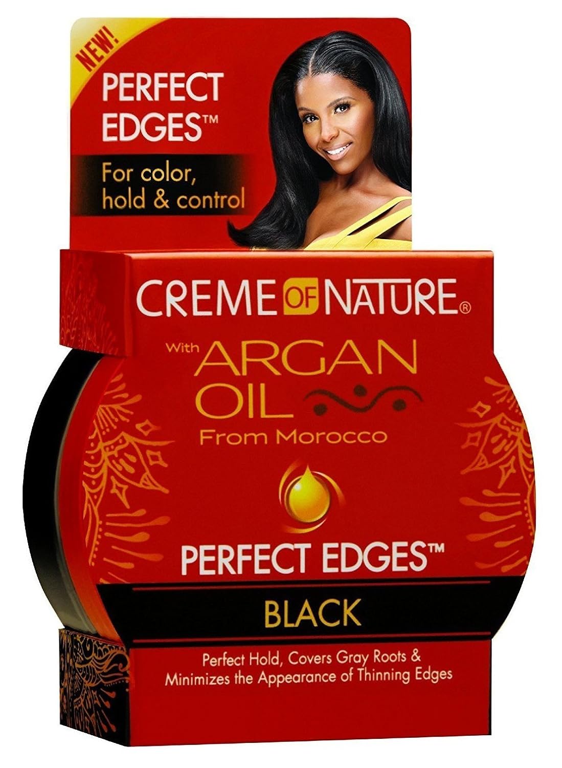 Creme Of Nature Edge Control Black 2.25oz Argan Oil
