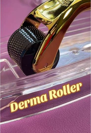 BLACK ICE HAIR GROWTH MICRO NEEDLE DERMA ROLLER 0.25mm #GOLD