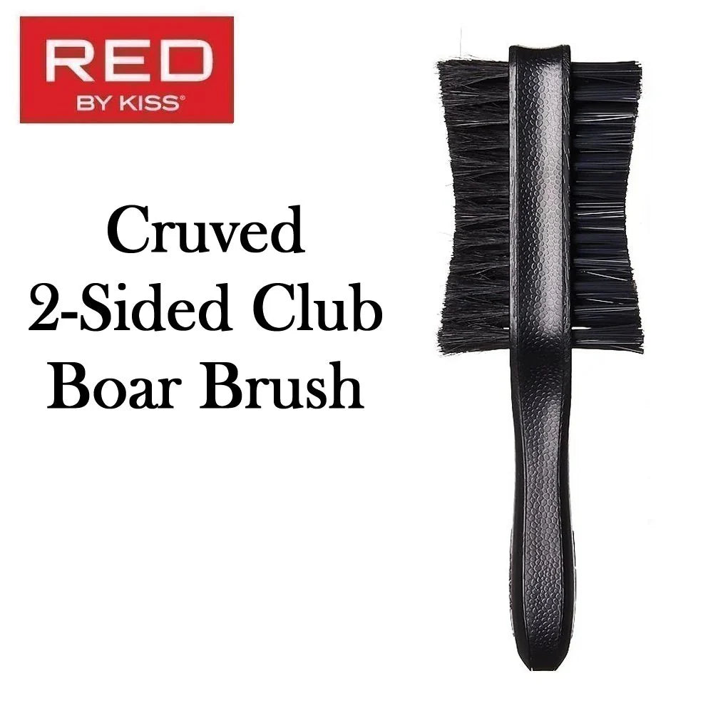 RED BY KISS INJECTION BORA CURVED 2-SIDED CLUB BRUSH #BROI04