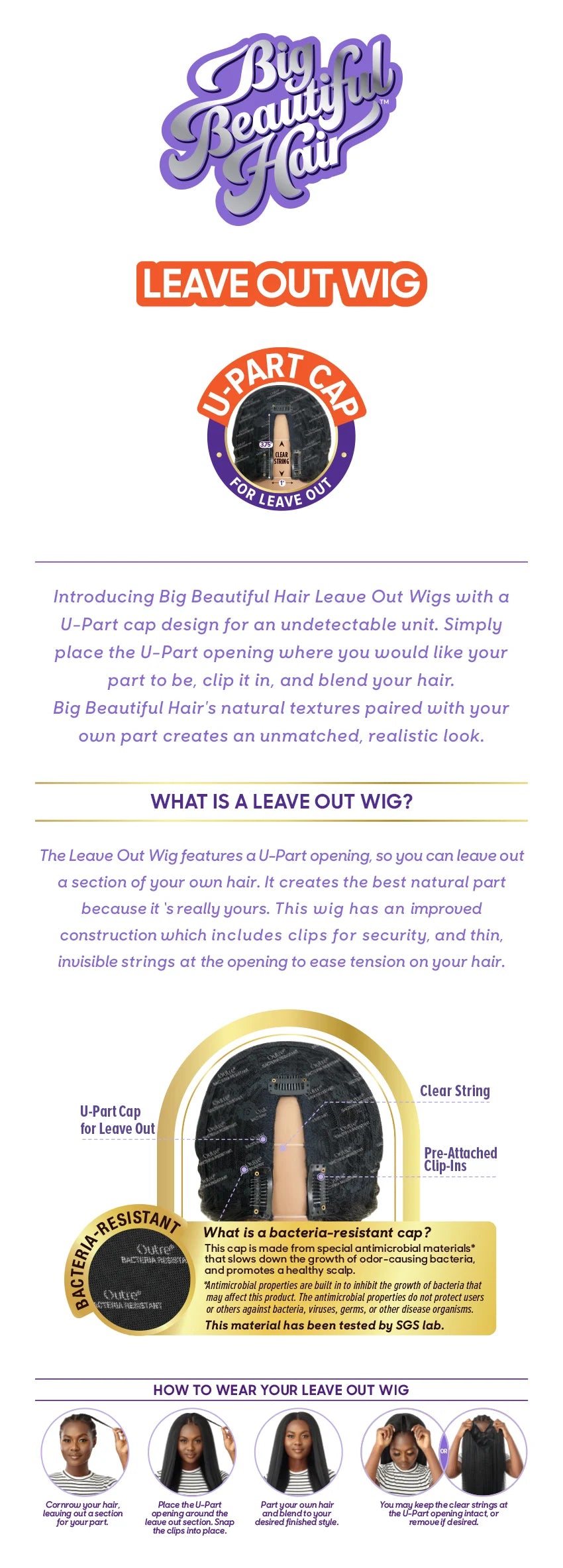 OUTRE BIG BEAUTIFUL HAIR LEAVE OUT WIG PASSION COILS 20" #DR1B/2T3027