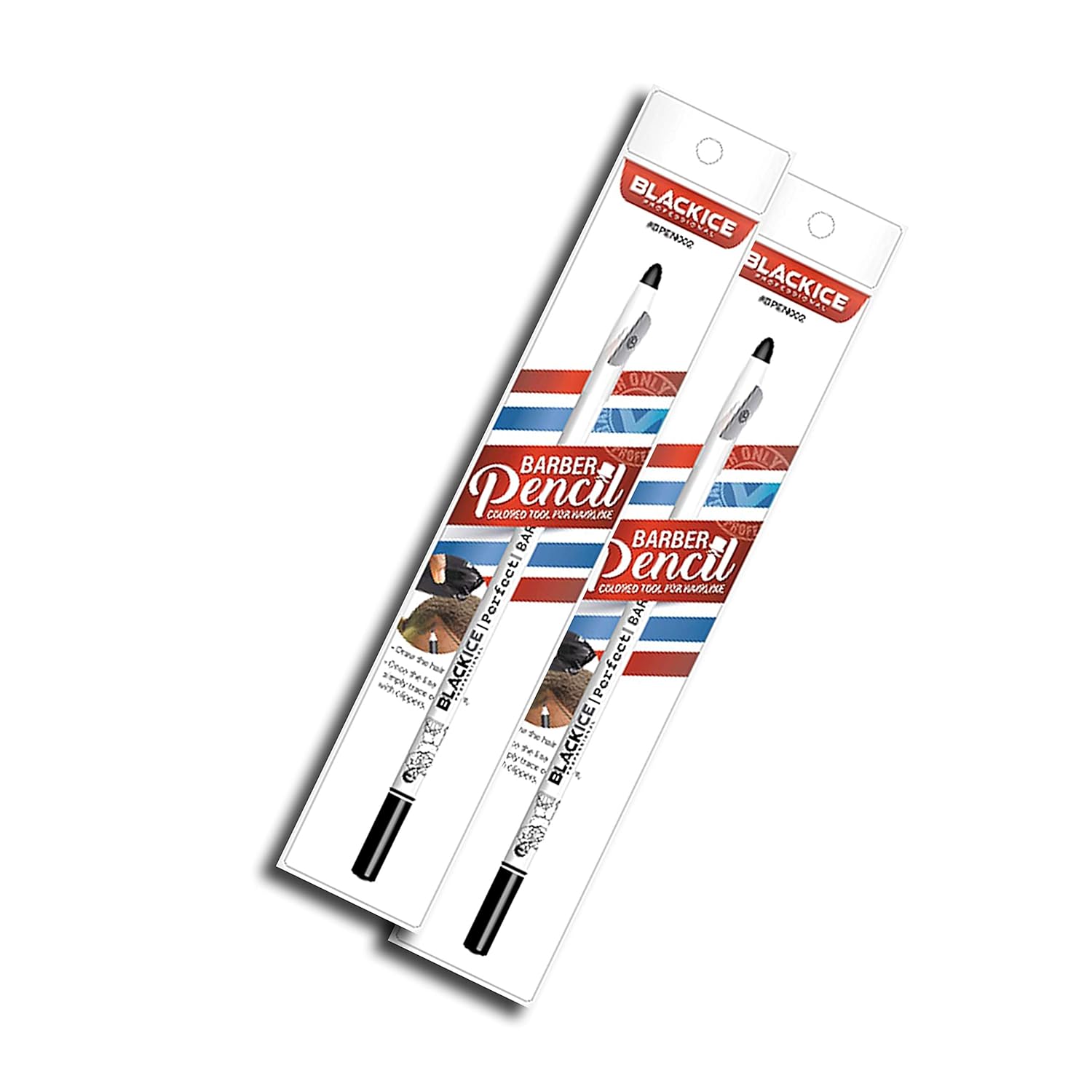 Black Ice Barber Pencil White