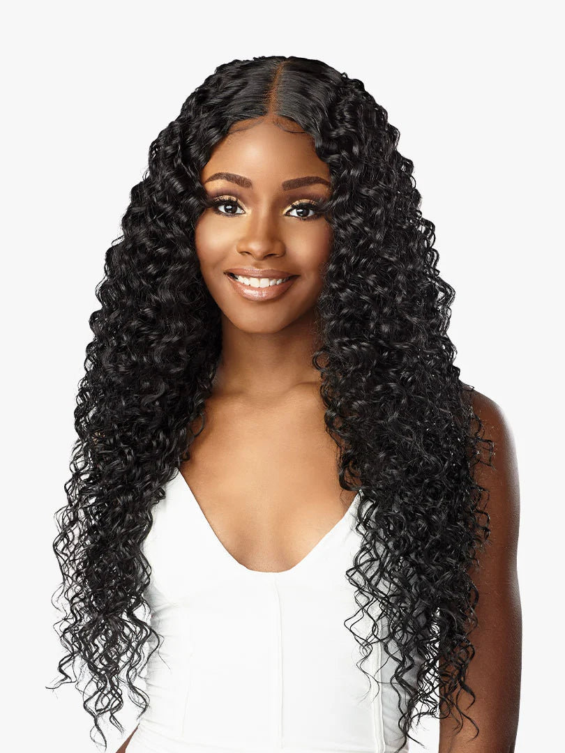 SENSATIONNEL BUTTA LACE WIG HUMAN HAIR MIX BOHEMIAN 28" #BALAYAGE MOCHA