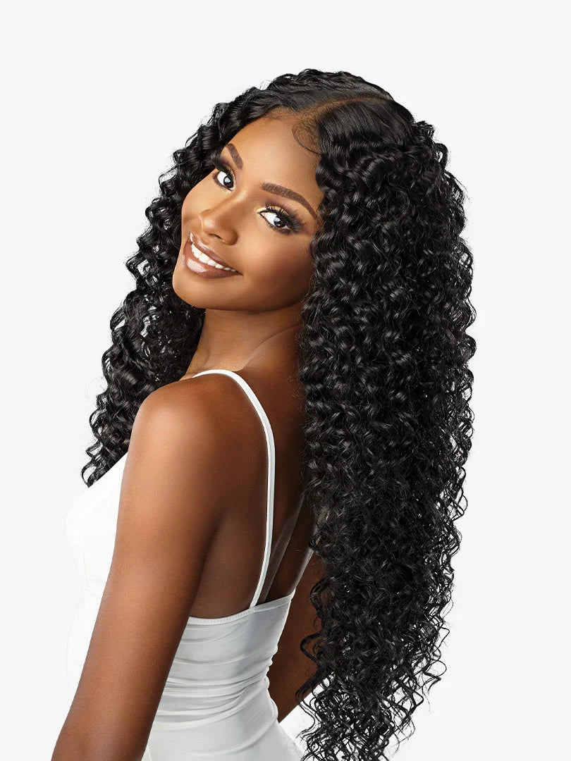 SENSATIONNEL BUTTA LACE WIG HUMAN HAIR MIX BOHEMIAN 28" #BALAYAGE MOCHA