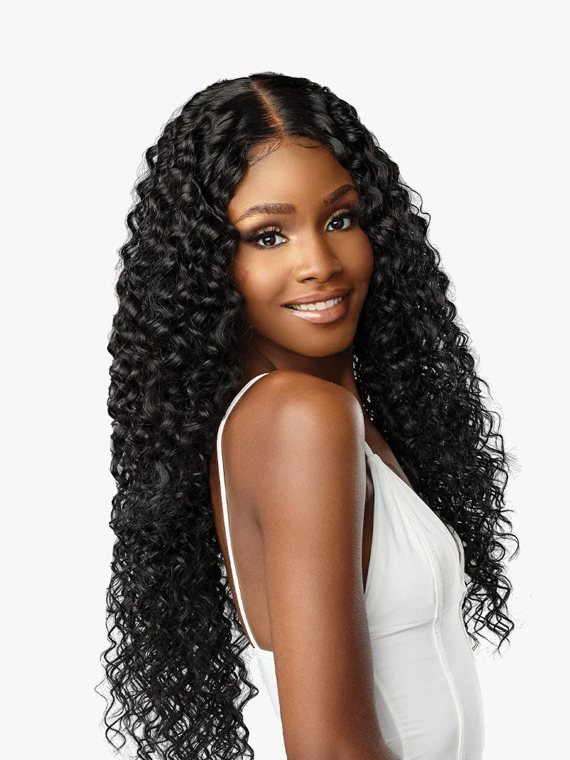 SENSATIONNEL BUTTA LACE WIG HUMAN HAIR MIX BOHEMIAN 28" #BALAYAGE MOCHA