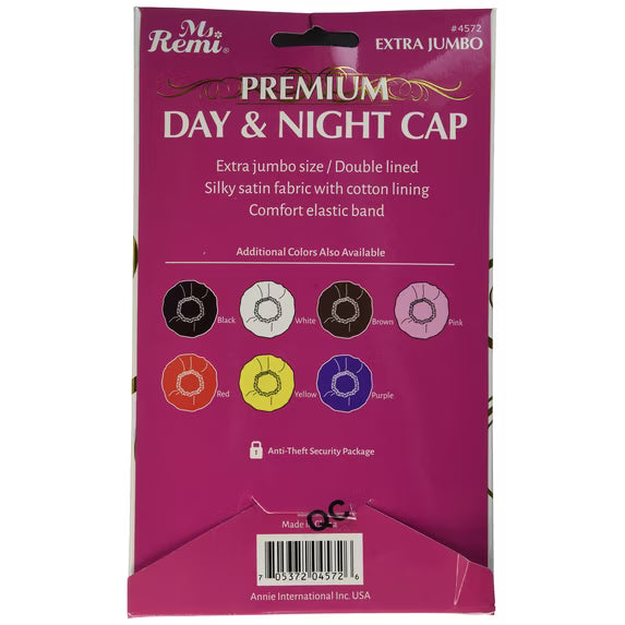 MS. REMI DOUBLE LINED DAY & NIGHT CAP X-LARGE #BLACK