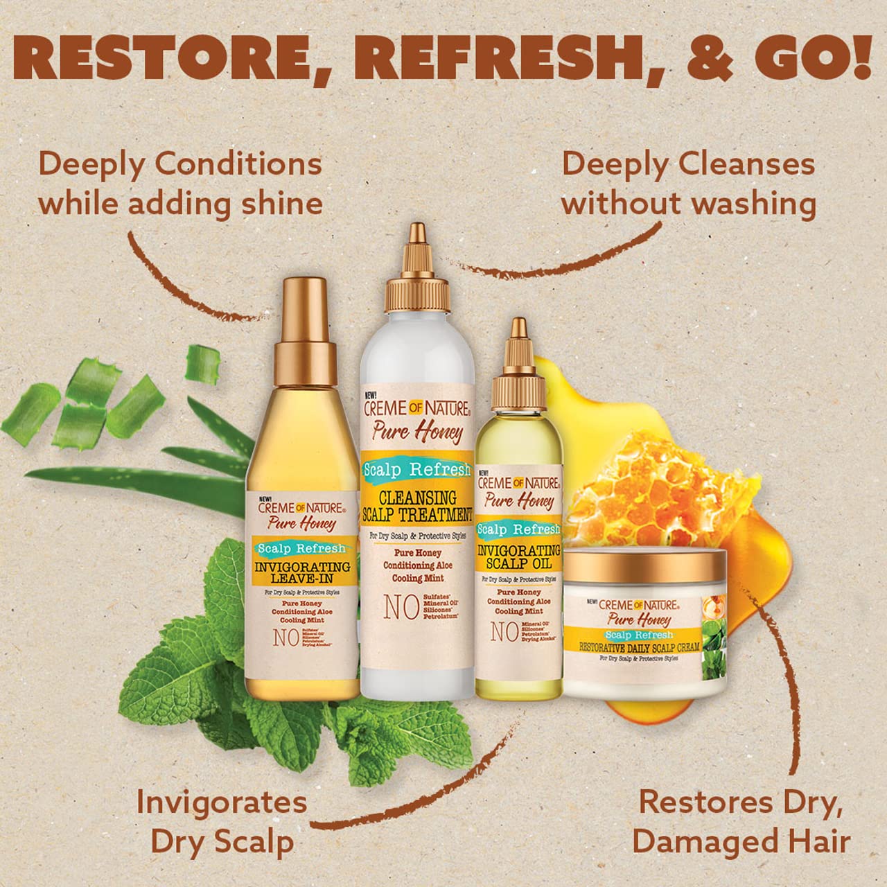 Creme Of Nature Pure Honey Cleansing Scalp Treatment 8oz