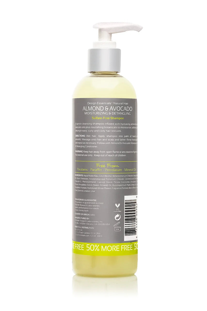 DESIGN ESSENTIALS ALMOND & AVOCADO SHAMPOO 6OZ