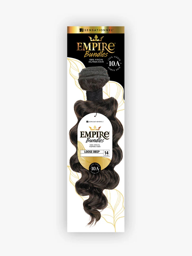 EMPIRE BUNDLES 100% HUMAN HAIR LOOSE DEEP 14" #NATURAL BLACK