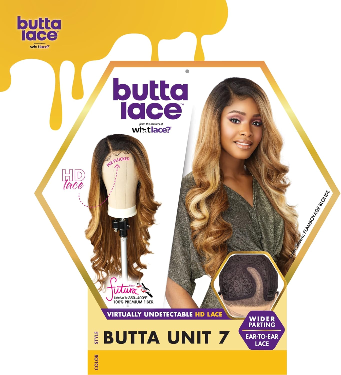 SENSATIONNEL BUTTA LACE GLLUELESS WIG BUTTA UNIT 7 #FLAMBOYAGE BLONDE