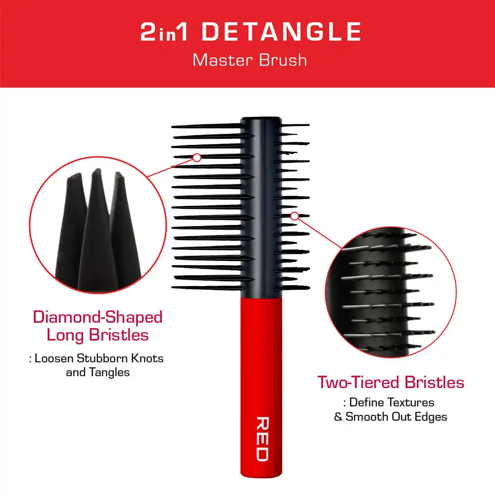 RED BY KISS 2-IN-1 DETANGLE MASTER BRUSH