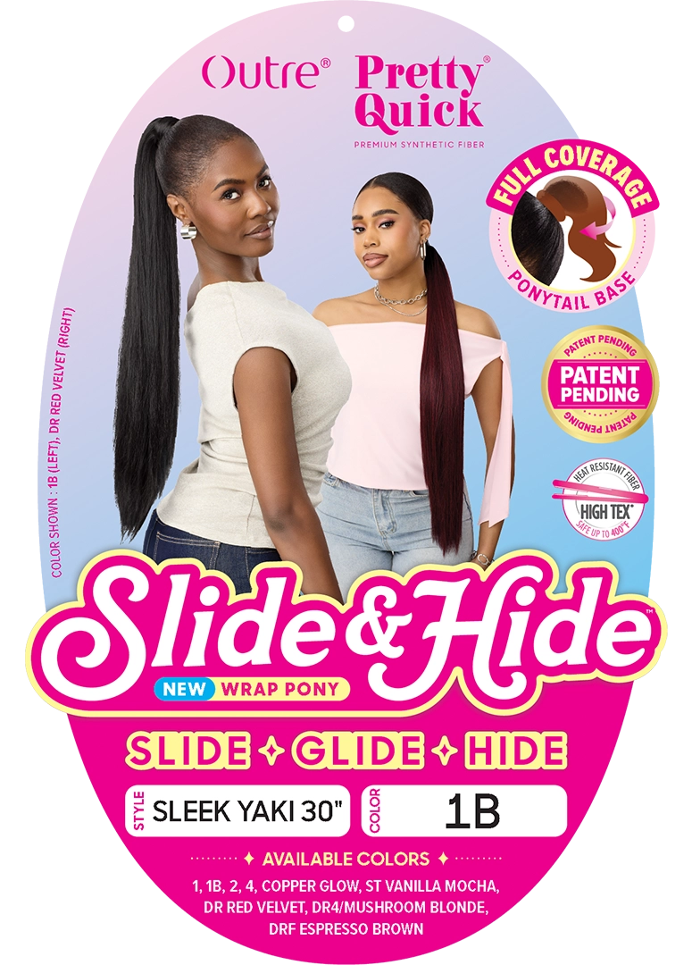 OUTRE PRETTY QUICK SLIDE & HIDE WRAP PONY SLEEK YAKI 30" #4