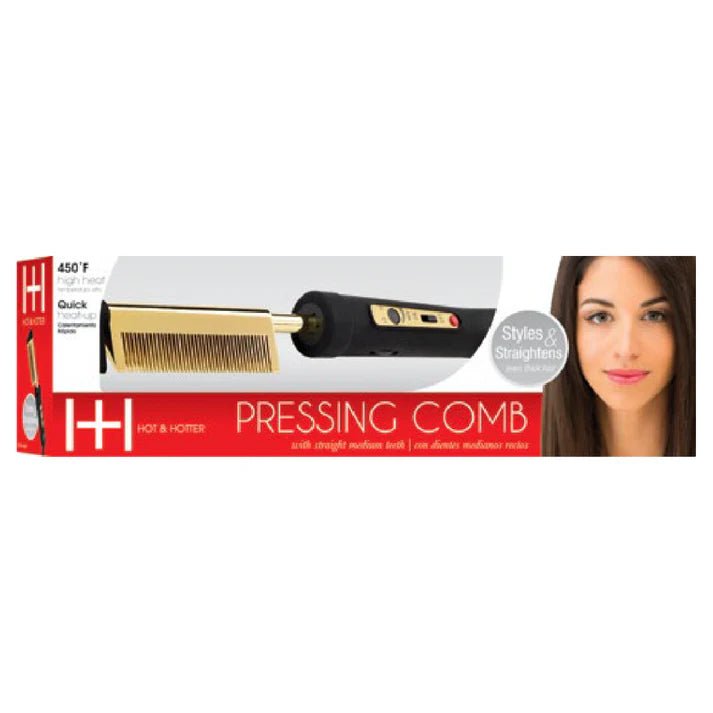 HOT & HOTTER PRESSING COMB MEDIUM TEETH #5838
