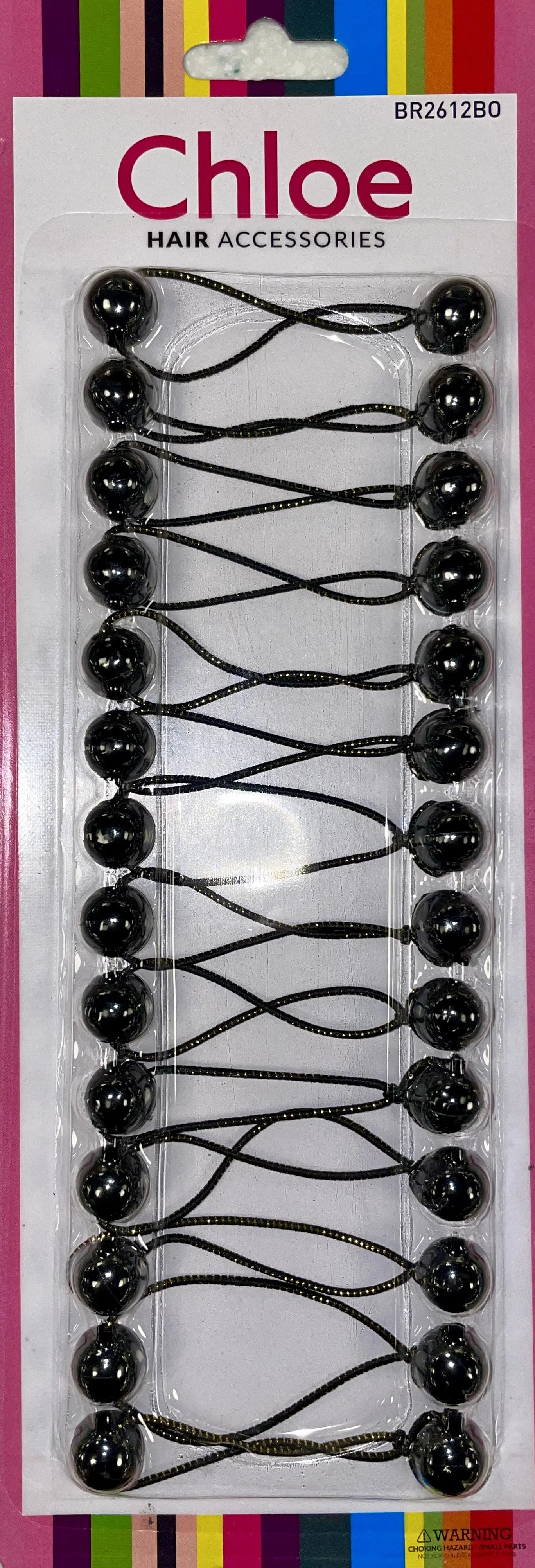 CHLOE ACCESSORY BROWN/BLACK/TAN PONYTAIL HOLDERS